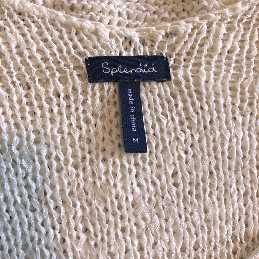 Splendid off-white open weave sweater tunic M - Picture 2 of 6